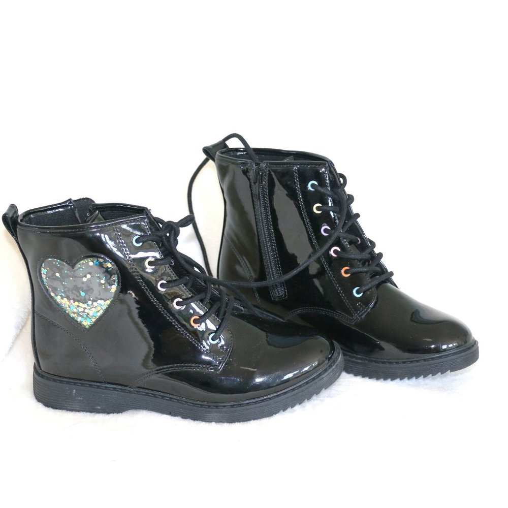 Youth Patent Leather Ankle Boots by “Children’s Place”.  Size: 5